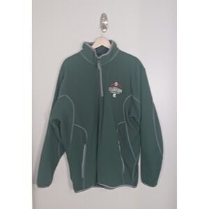 Michigan State Embroidered 2014 1/4 Zip Green Men's Fleece Size XL
